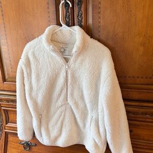 aerie OFFLINE Cream Sherpa Zip Pullover